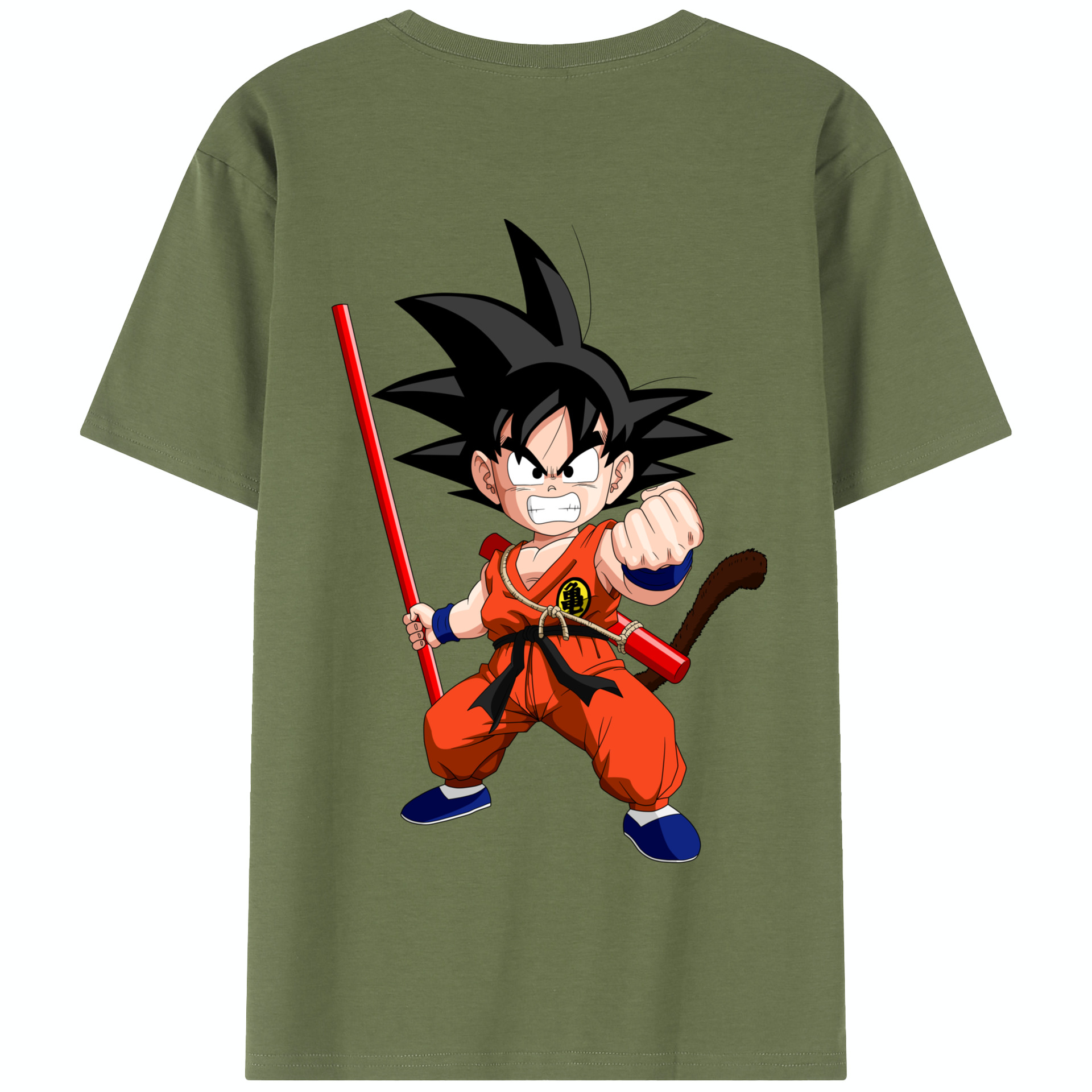 （画像用） ドラゴンボール 孫悟空（そん ごくう）Son Goku カカロット DRAGON BALL Kakarotto 綿100％半袖Tシャツ（背面プリント）